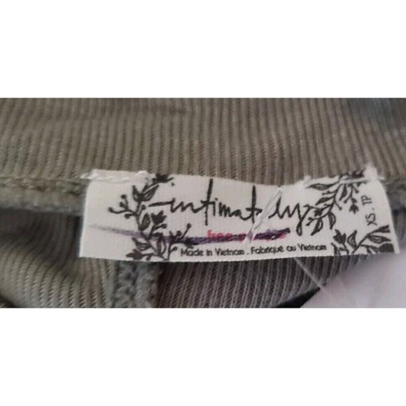 NEW FREE PEOPLE INTIMATELY NIGHT WE MET LONG SLEEVE ARMY GREEN TOP SZ XS - Picture 7 of 8